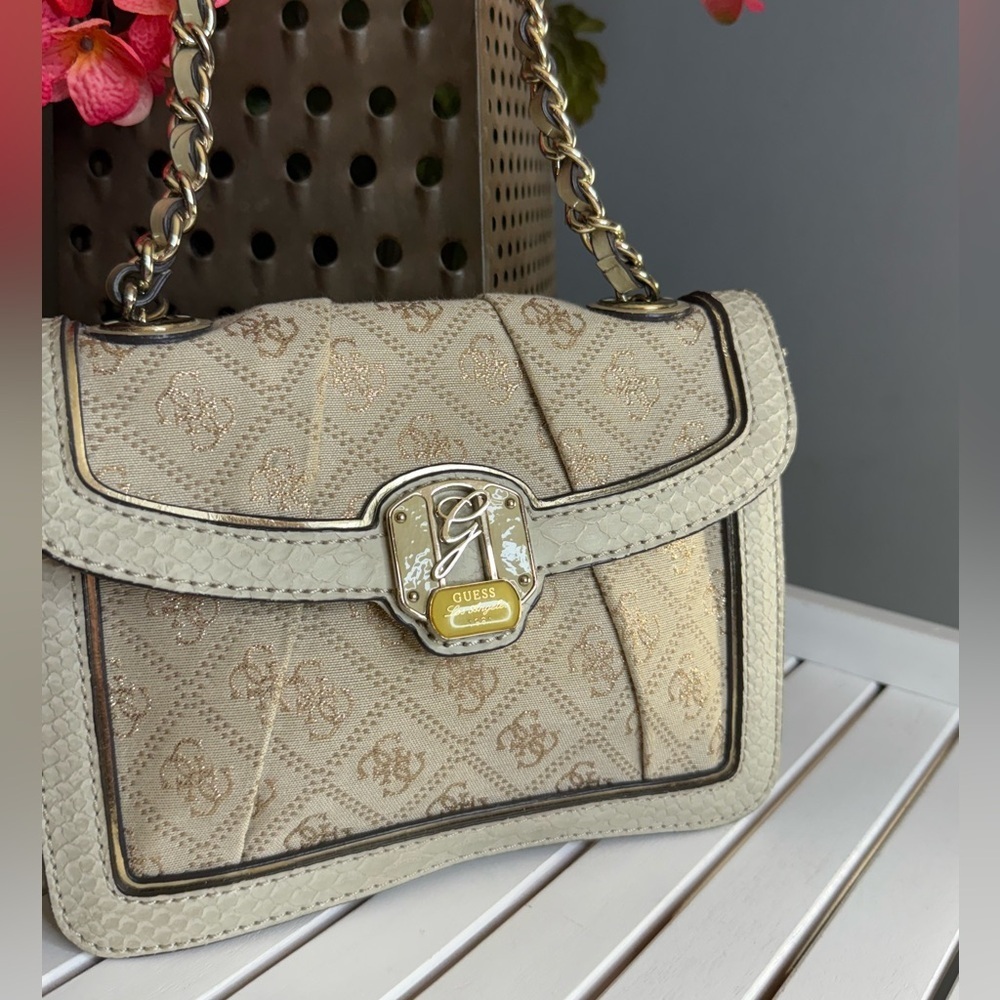 Guess Florrie Cram Metallic Gold Crossbody Bag Y2K Rare NWT